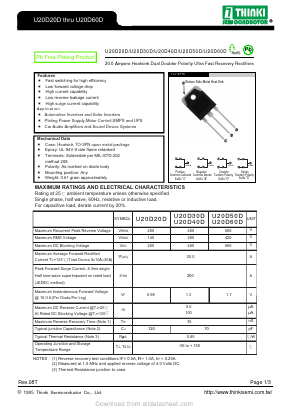 U20D50D Datasheet PDF Thinki Semiconductor Co., Ltd.