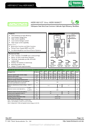 HER1603CT Datasheet PDF Thinki Semiconductor Co., Ltd.