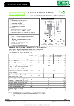 UF1620DR Datasheet PDF Thinki Semiconductor Co., Ltd.