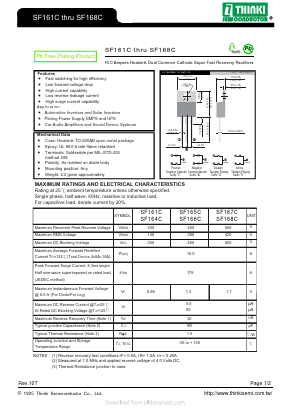 SF167C Datasheet PDF Thinki Semiconductor Co., Ltd.