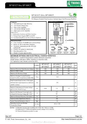 SF166CT Datasheet PDF Thinki Semiconductor Co., Ltd.