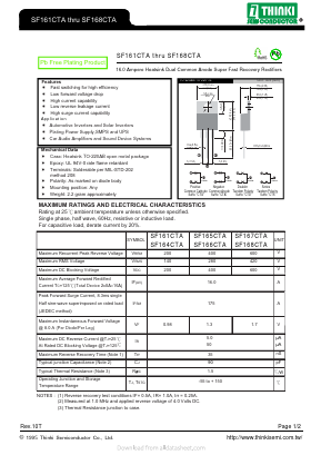 SF165CTA Datasheet PDF Thinki Semiconductor Co., Ltd.
