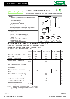 MUR840CTR Datasheet PDF Thinki Semiconductor Co., Ltd.
