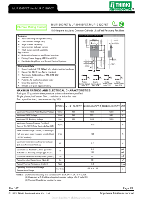 MUR10120FCT Datasheet PDF Thinki Semiconductor Co., Ltd.