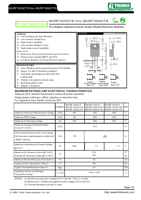 MURF1620CT Datasheet PDF Thinki Semiconductor Co., Ltd.