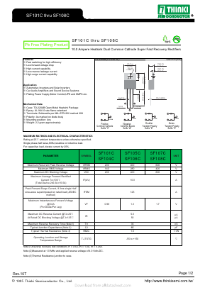 SF108C Datasheet PDF Thinki Semiconductor Co., Ltd.