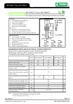 SF104CT Datasheet PDF Thinki Semiconductor Co., Ltd.