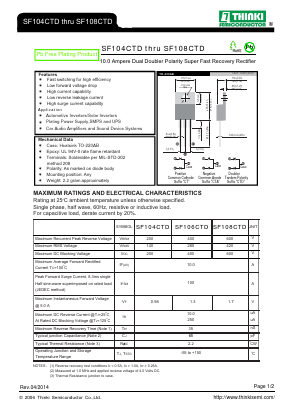 SF104CTD Datasheet PDF Thinki Semiconductor Co., Ltd.