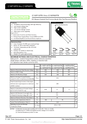 C16P40FR Datasheet PDF Thinki Semiconductor Co., Ltd.