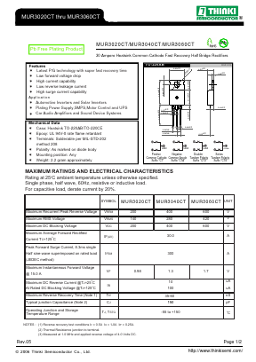MUR3020CT Datasheet PDF Thinki Semiconductor Co., Ltd.