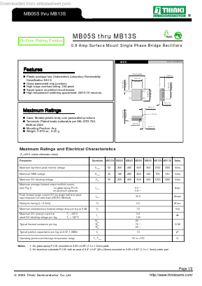 MB8S Datasheet PDF Thinki Semiconductor Co., Ltd.