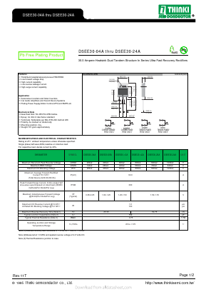 DSEE30-08A Datasheet PDF Thinki Semiconductor Co., Ltd.