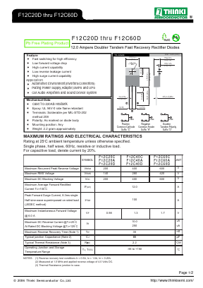 F12C20D Datasheet PDF Thinki Semiconductor Co., Ltd.