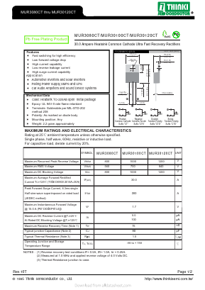 MUR30120CT Datasheet PDF Thinki Semiconductor Co., Ltd.