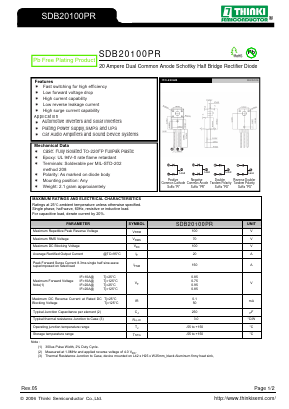 SDB20100PR Datasheet PDF Thinki Semiconductor Co., Ltd.