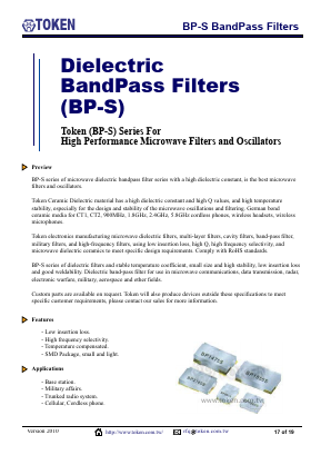 BP55R1765S10A Datasheet PDF Token Electronics Industry Co., Ltd.