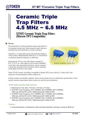 XT01MTP Datasheet PDF Token Electronics Industry Co., Ltd.
