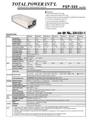 PSP-500 Datasheet PDF Total Power International