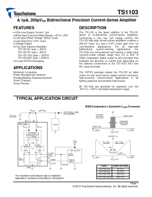 TS1103-50 Datasheet PDF Touchstone Semiconductor Inc