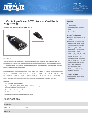 U352-000-SD-R Datasheet PDF Tripp Lite. All Rights Reserved