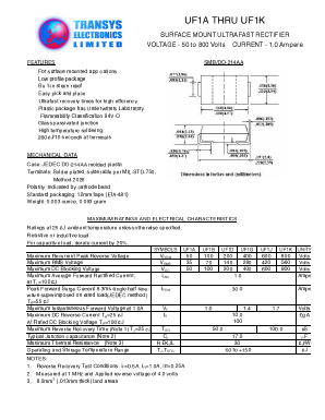 UF1A Datasheet PDF Transys Electronics Limited