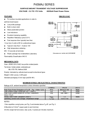 P4SMAJ10 Datasheet PDF Transys Electronics Limited