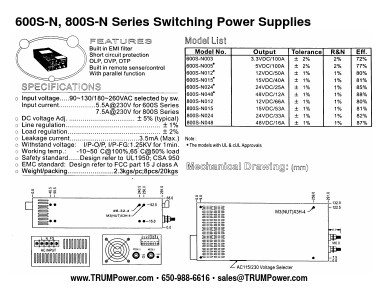 800S-N048 Datasheet PDF Tumbler Technologies + TRUMPower