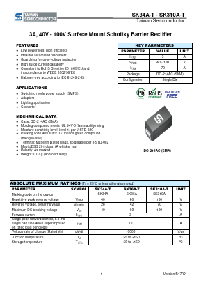 SK310A-T Datasheet PDF TSC Corporation