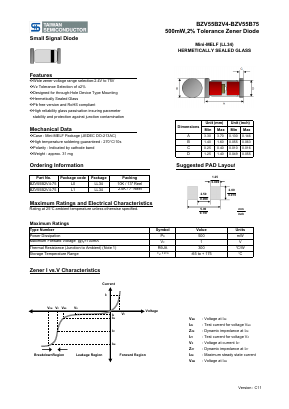 BZV55B62 Datasheet PDF TSC Corporation