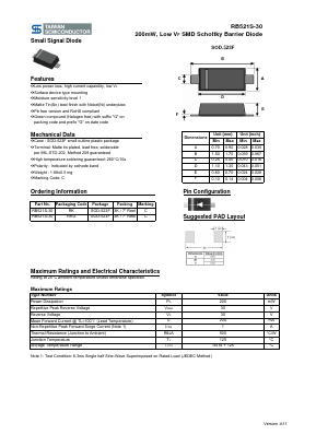 RB521S-30RK Datasheet PDF TSC Corporation
