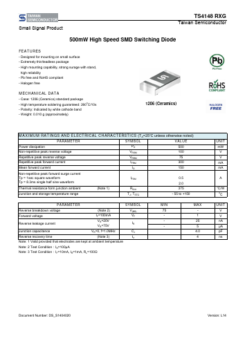TS4148RXG Datasheet PDF TSC Corporation