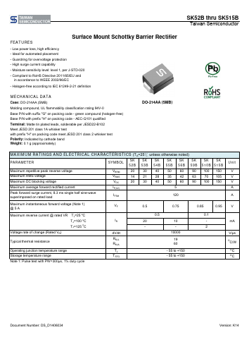 SK510B Datasheet PDF TSC Corporation
