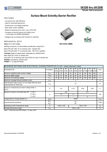 SK310BM4G_J13 Datasheet PDF TSC Corporation