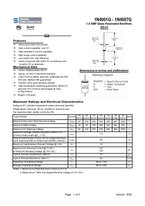 1N4003G Datasheet PDF TSC Corporation