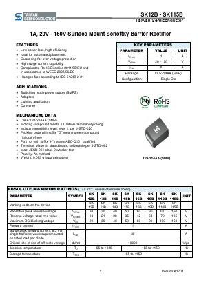 SK12BHM4G Datasheet PDF TSC Corporation