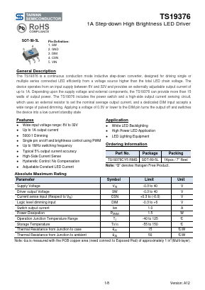 TS19376 Datasheet PDF TSC Corporation
