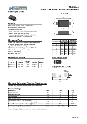 RB500V-40RRG Datasheet PDF TSC Corporation