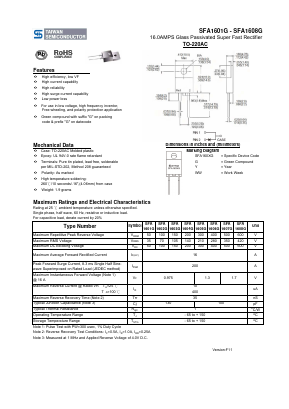 SFA1606G Datasheet PDF TSC Corporation