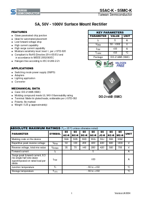 S5AC-K Datasheet PDF TSC Corporation