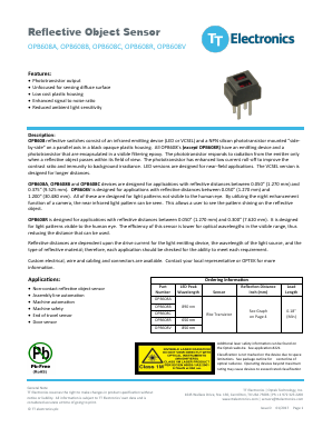 OPB608C Datasheet PDF TT Electronics.