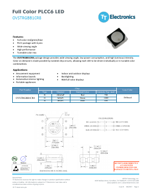 OVSTRGBB1CR8 Datasheet PDF TT Electronics.