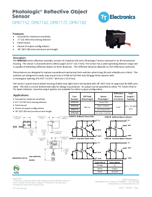 OPB715 Datasheet PDF TT Electronics.