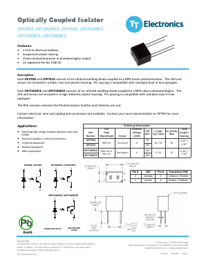 OPI7320RCE Datasheet PDF TT Electronics.