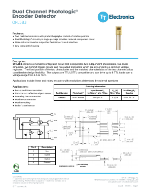 OPL583 Datasheet PDF TT Electronics.