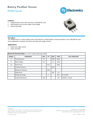 PHS04 Datasheet PDF TT Electronics.
