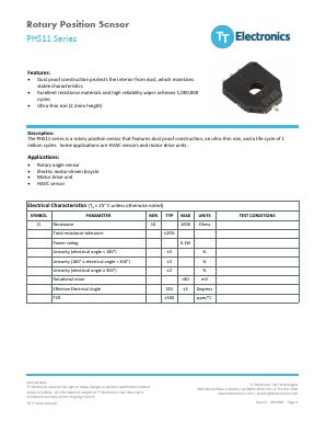 PHS11-1DBR5K90 Datasheet PDF TT Electronics.