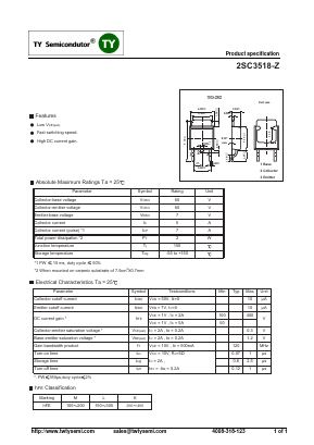 2SC3518-Z Datasheet PDF TY Semiconductor