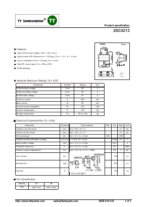 2SC4213 Datasheet PDF TY Semiconductor