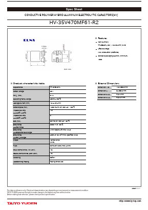 HV-35V470MF61-R2 Datasheet PDF TAIYO YUDEN
