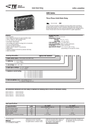 SSR3S-480A75R Datasheet PDF TE Connectivity